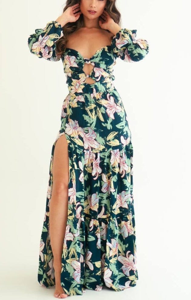 Vestido largo de flores