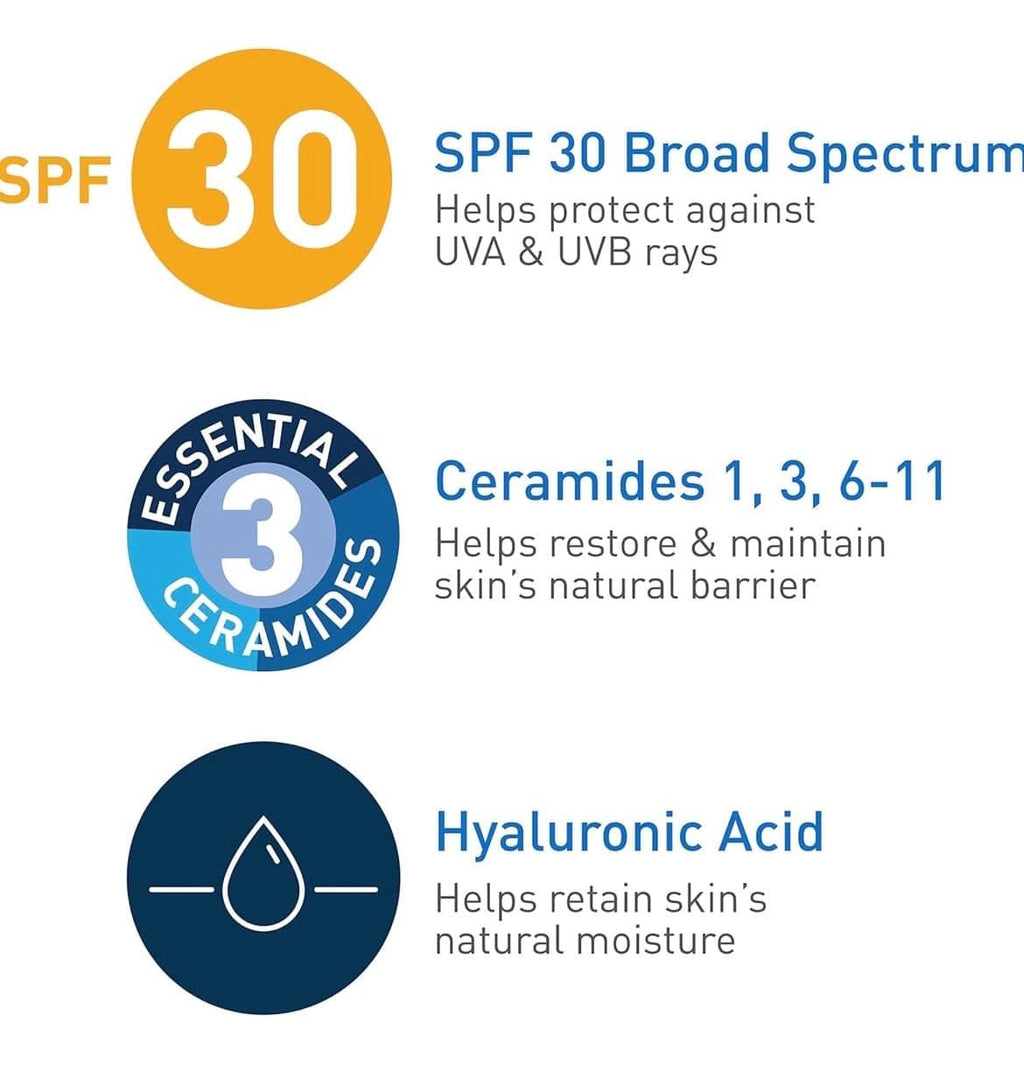 CeraVe - Hidratante facial con SPF 30 | Ultra-light moisturizing lotion