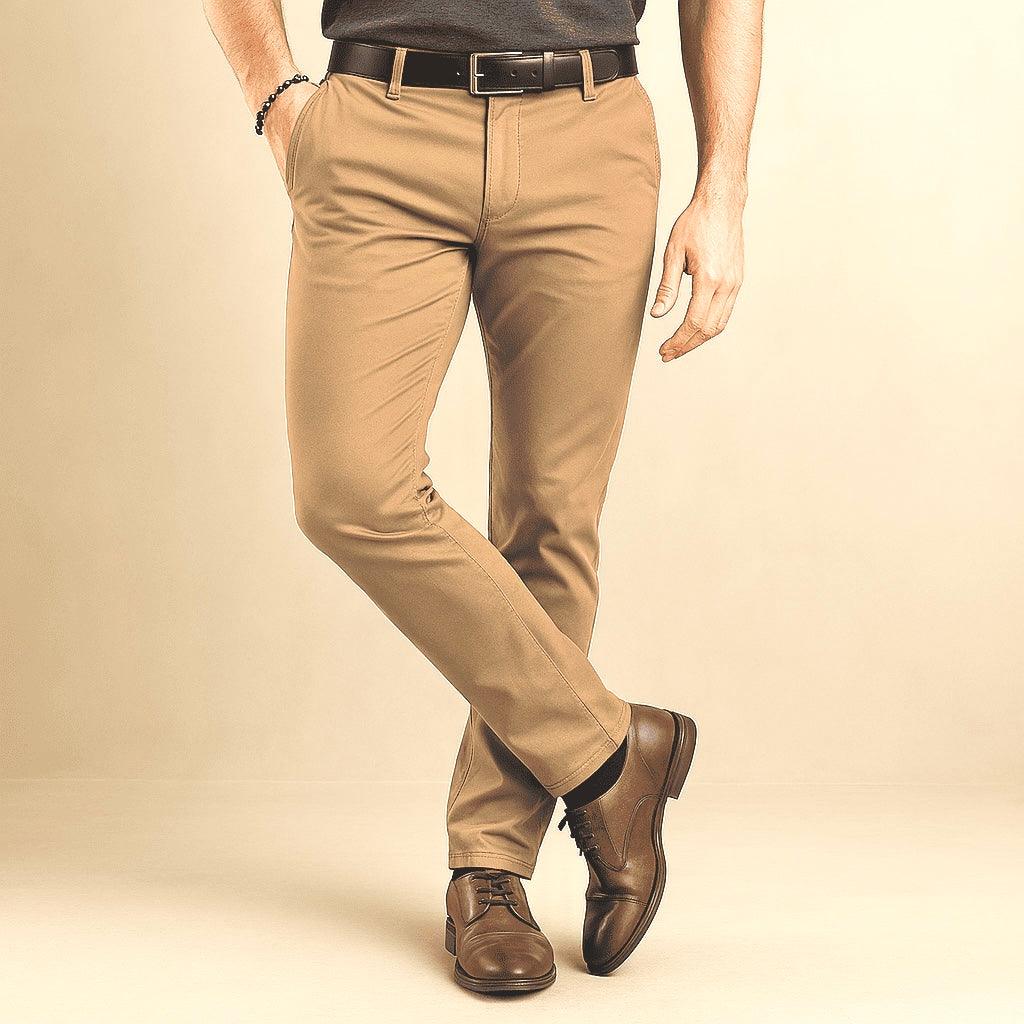 Pantalón en drill color camel para hombre