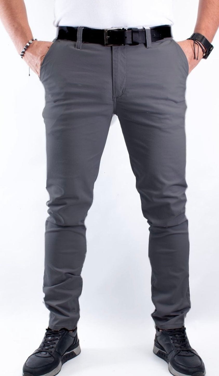 Pantalón en drill color gris