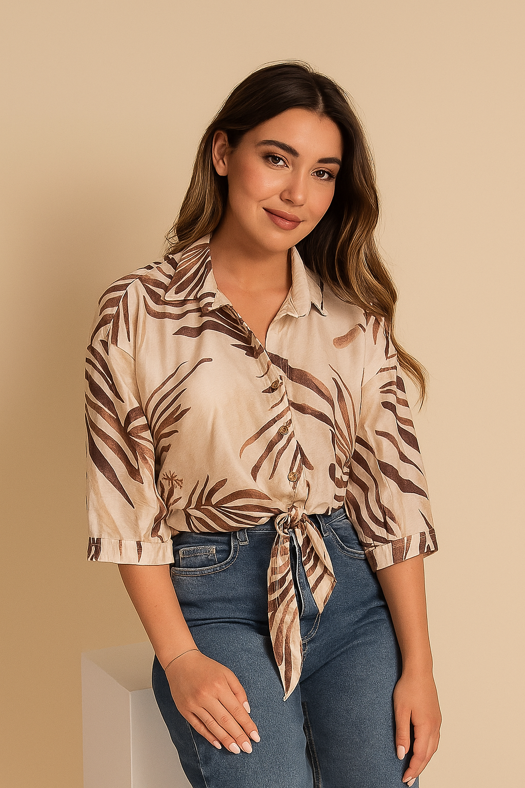 Blusa camisera estampado floral