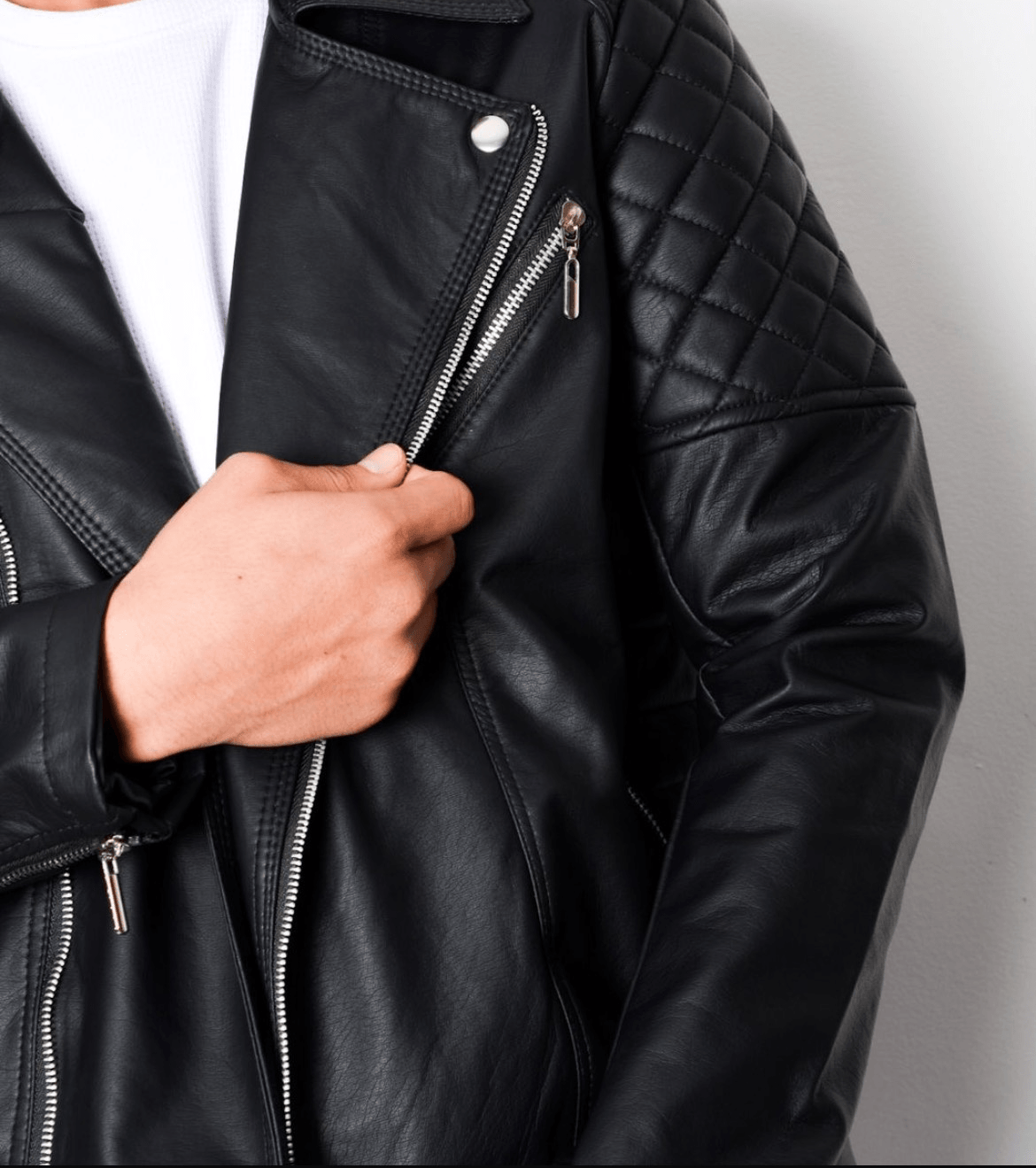Chaqueta efecto piel para hombre
