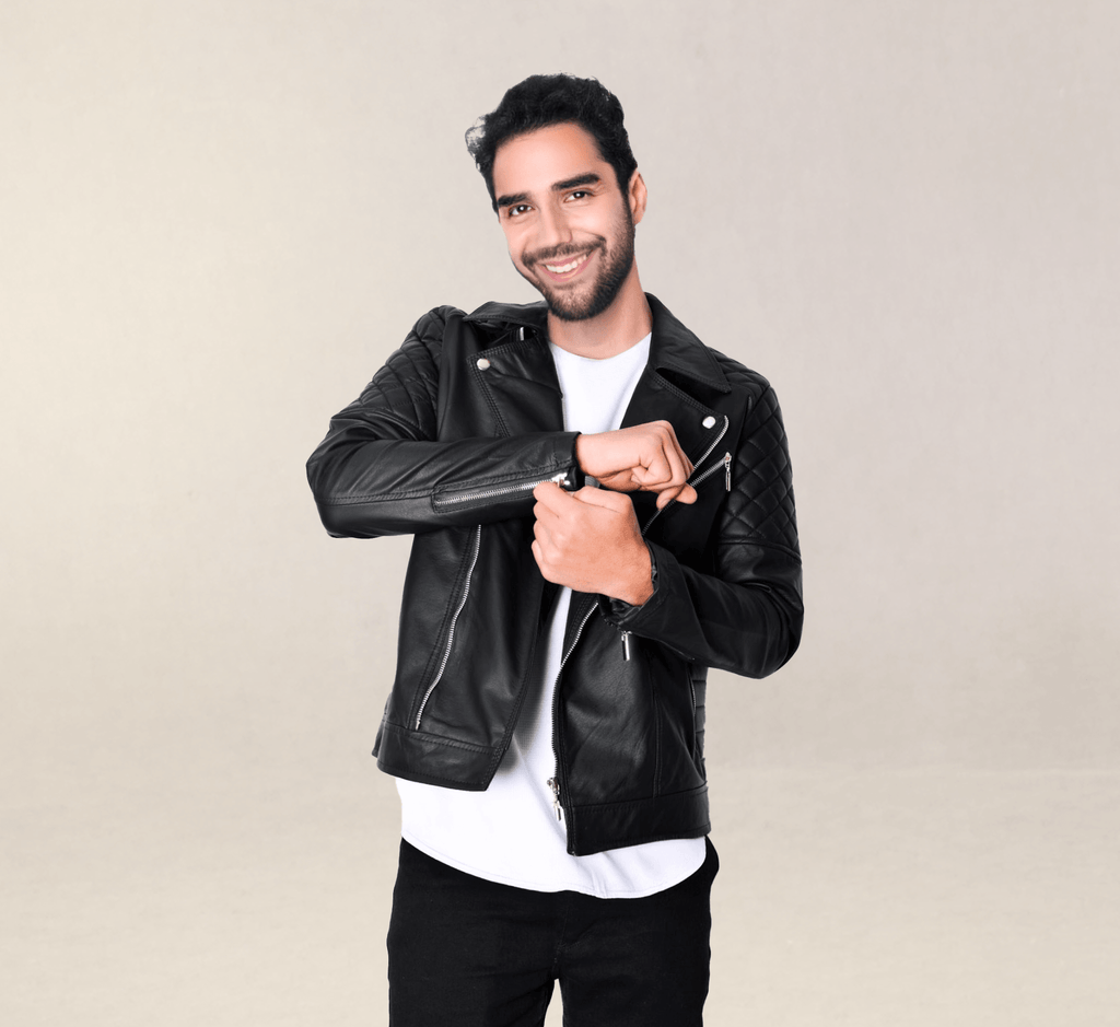 Chaqueta efecto piel para hombre