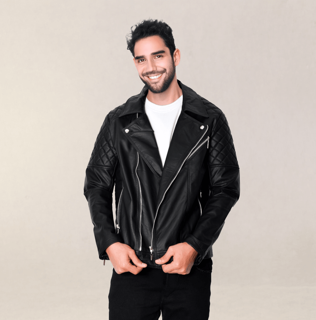 Chaqueta efecto piel para hombre