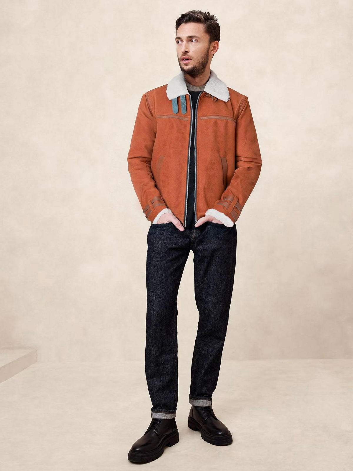 Chaqueta tipo piloto para hombre