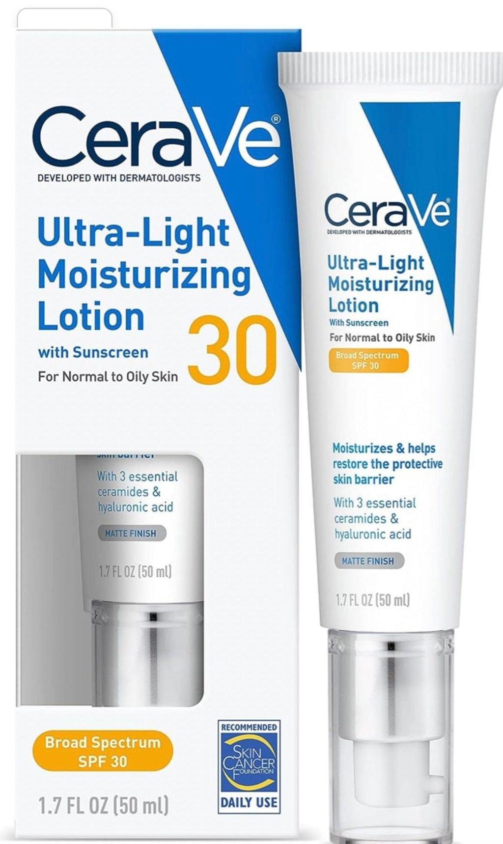 CeraVe - Hidratante facial con SPF 30 | Ultra-light moisturizing lotion