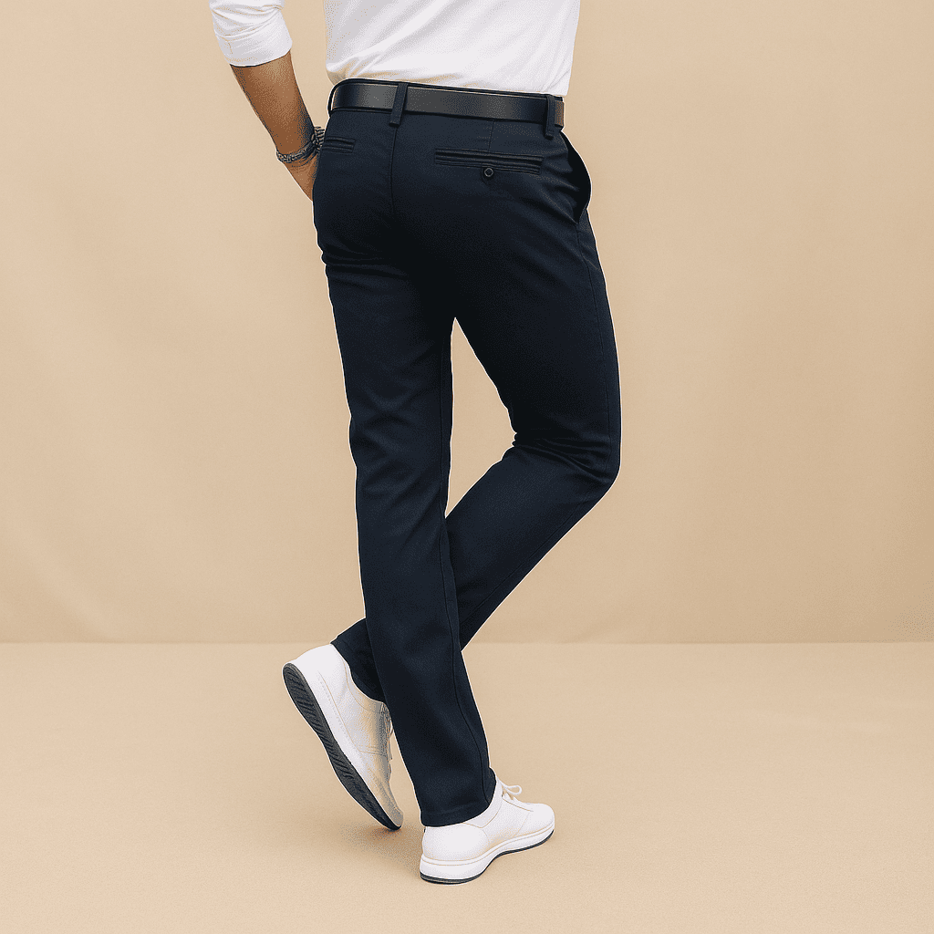 Pantalón en drill color azul