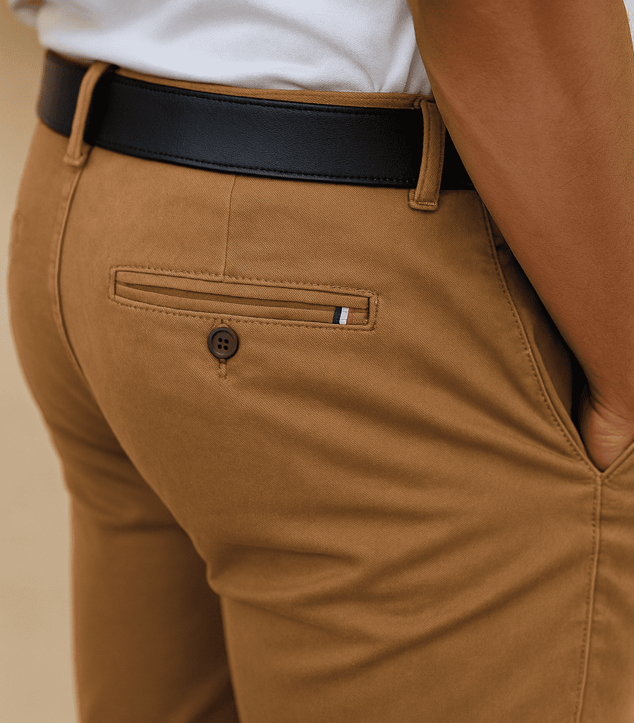 Pantalón en drill color ladrillo-habano para hombre