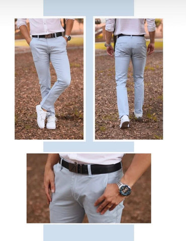 Pantalón en drill color blanco