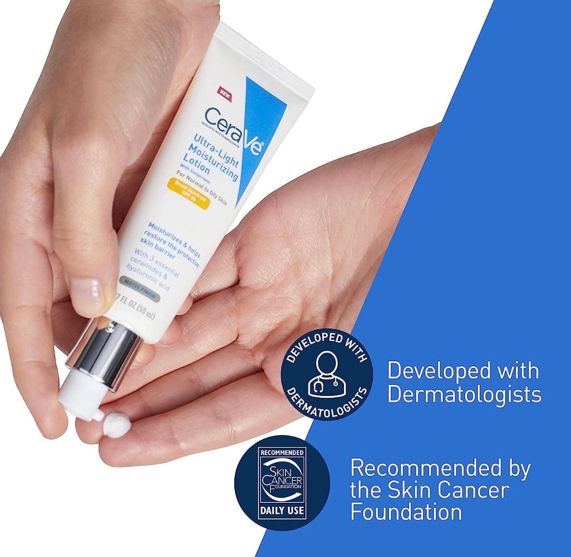CeraVe - Hidratante facial con SPF 30 | Ultra-light moisturizing lotion
