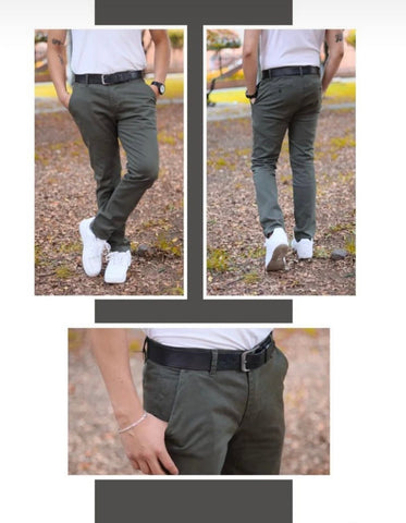 Pantalón en drill color verde