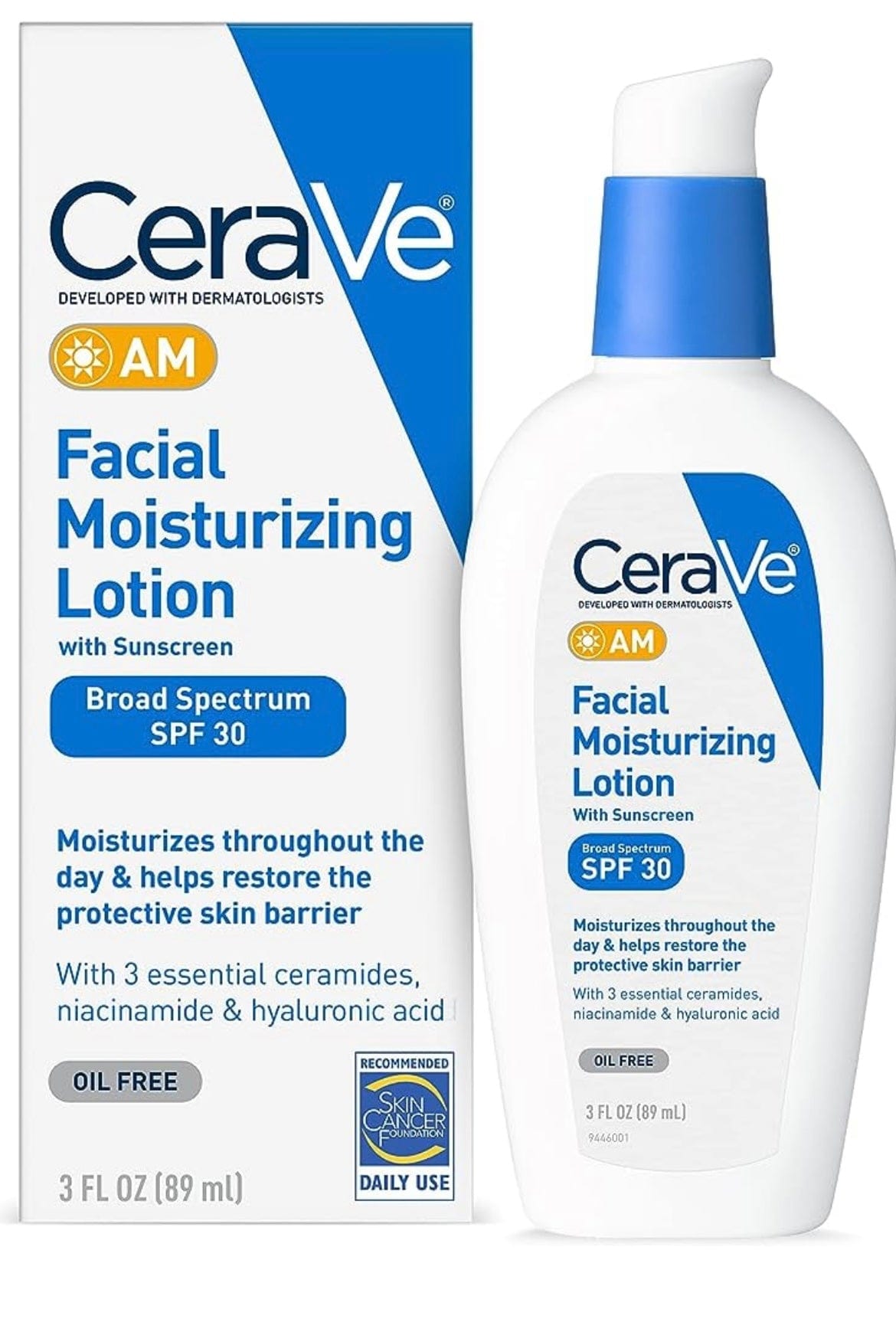 CeraVe AM Loción hidratante facial SPF 30 | Facial Moisturizing Lotion AM