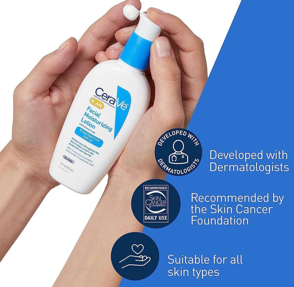 CeraVe AM Loción hidratante facial SPF 30 | Facial Moisturizing Lotion AM