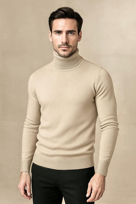 Suéter Buzo Cuello Tortuga – Beige-crema | AUGUST