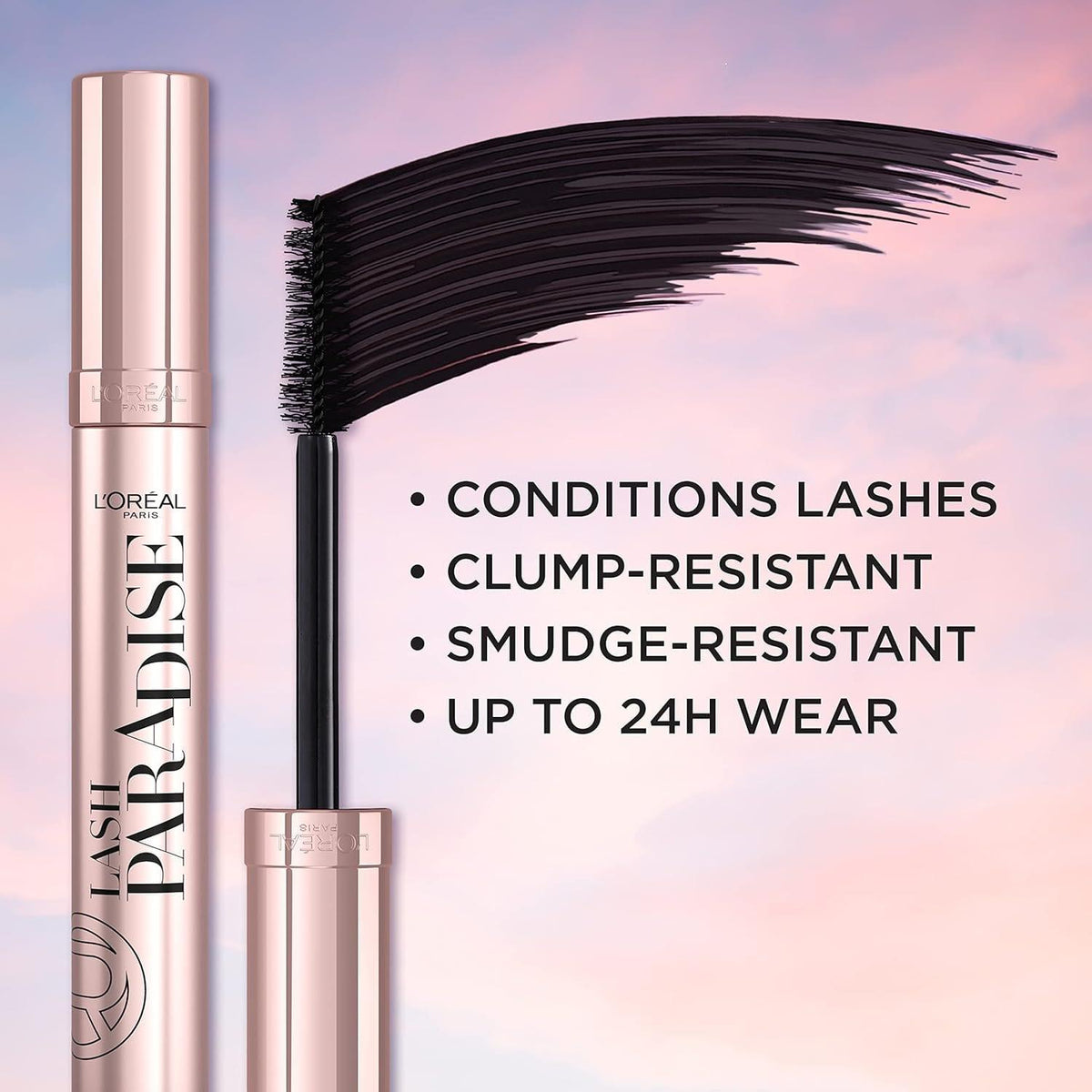 L'oreal pestañina Voluminous Makeup Lash Paradise da mayor volumen, longitud y un negro intenso
