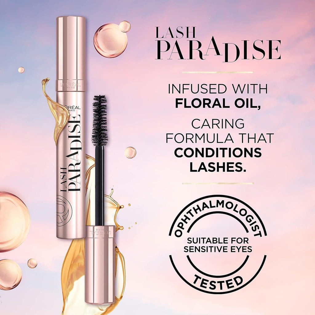 L'oreal pestañina Voluminous Makeup Lash Paradise da mayor volumen, longitud y un negro intenso