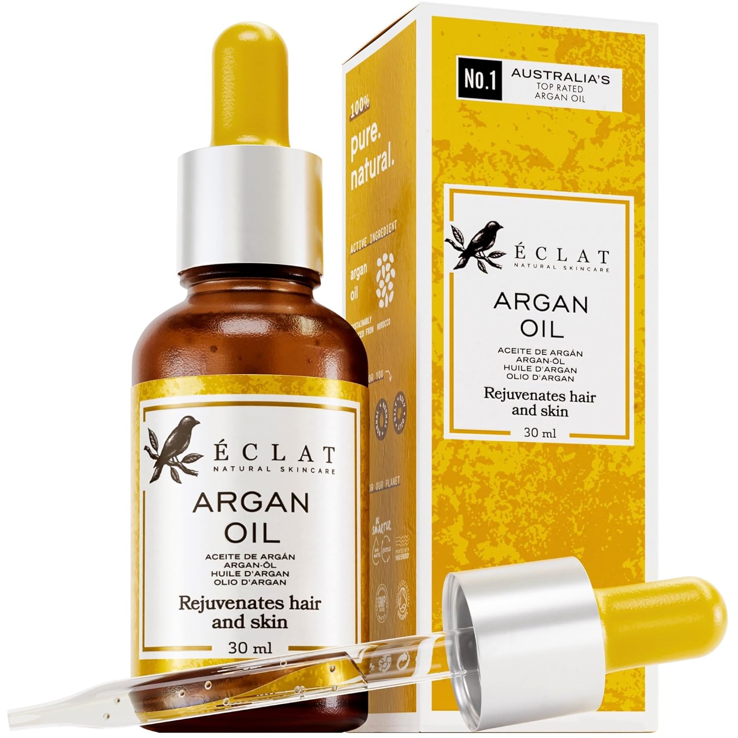 Aceite de argán orgánico para piel y cabello - Eclat | Gloss