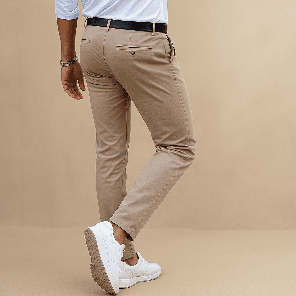 Pantalón en drill color beige