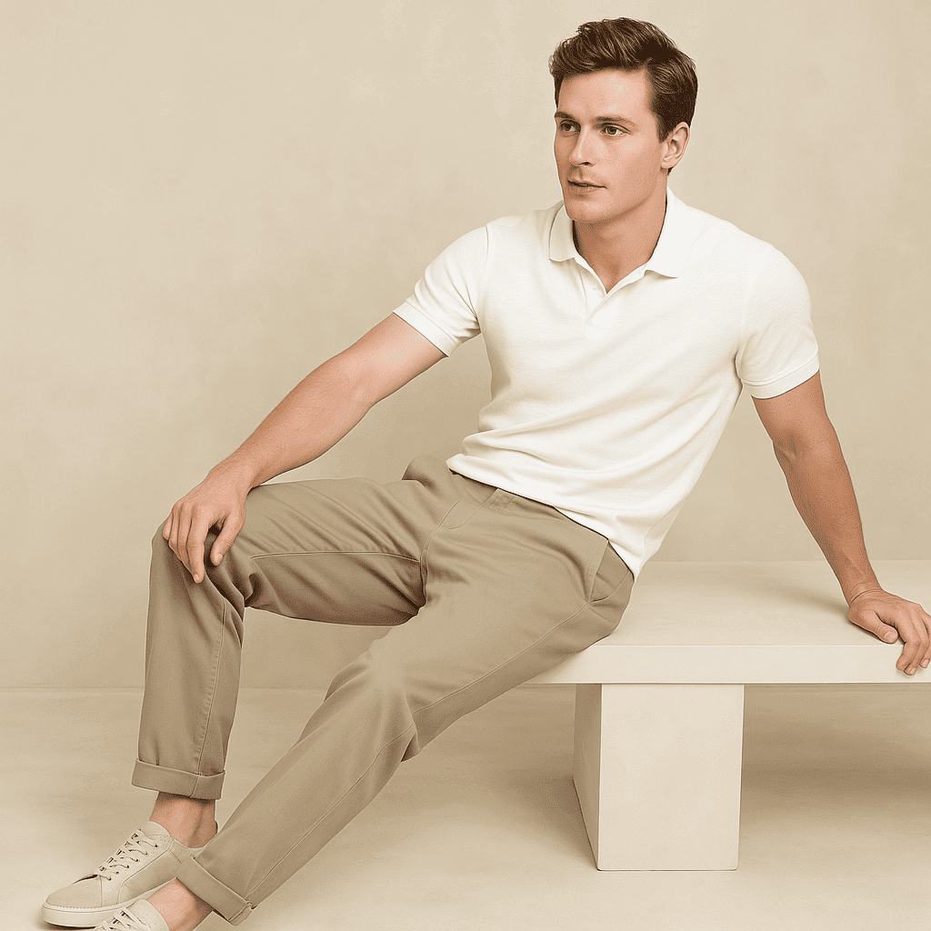 Pantalón en drill color beige