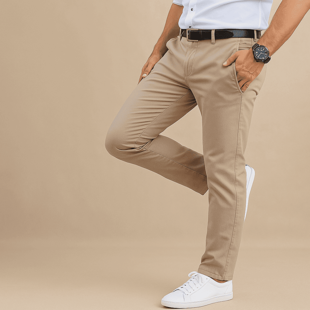 Pantalón en drill color beige