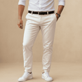 Pantalón en drill color blanco hueso