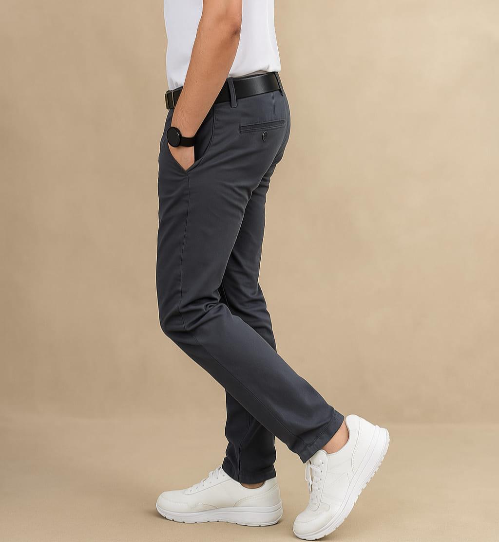 Pantalón en drill color gris