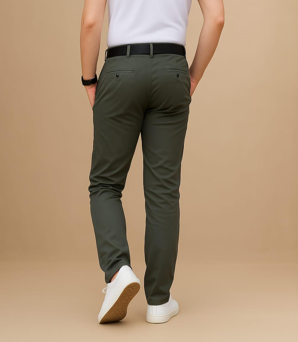 Pantalón en drill color verde