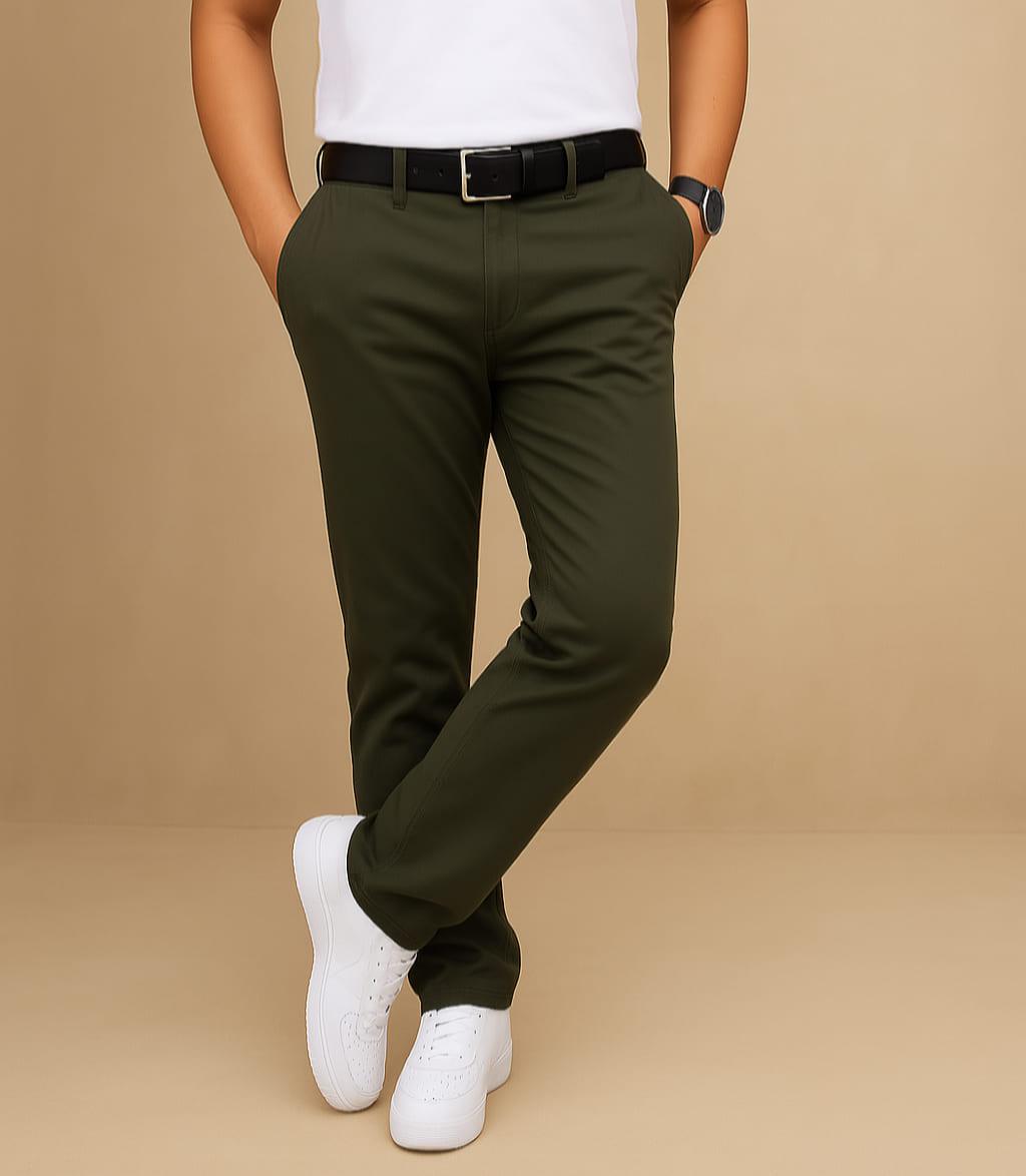 Pantalón en drill color verde