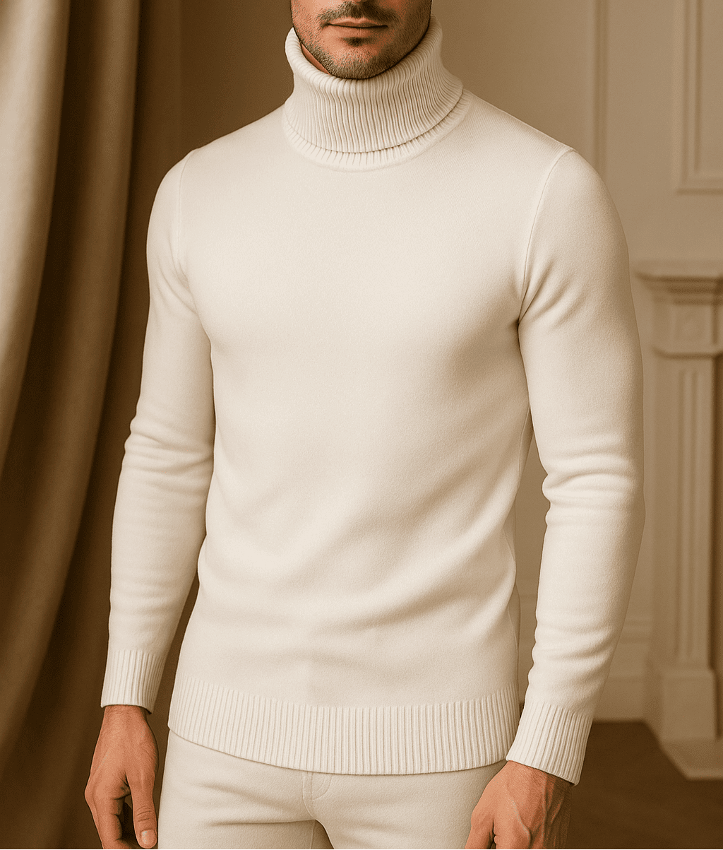 Suéter Buzo Cuello Tortuga – Blanco | AUGUST
