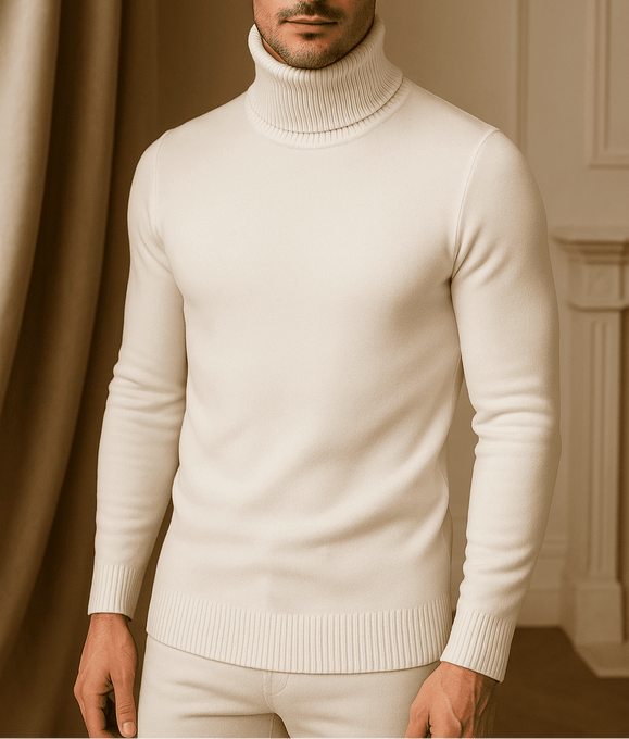 Suéter Buzo Cuello Tortuga – Blanco | AUGUST