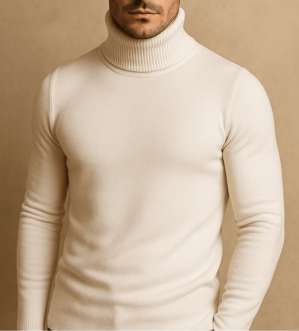 Suéter Buzo Cuello Tortuga – Blanco | AUGUST
