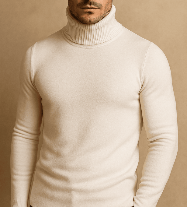 Suéter Buzo Cuello Tortuga – Blanco | AUGUST