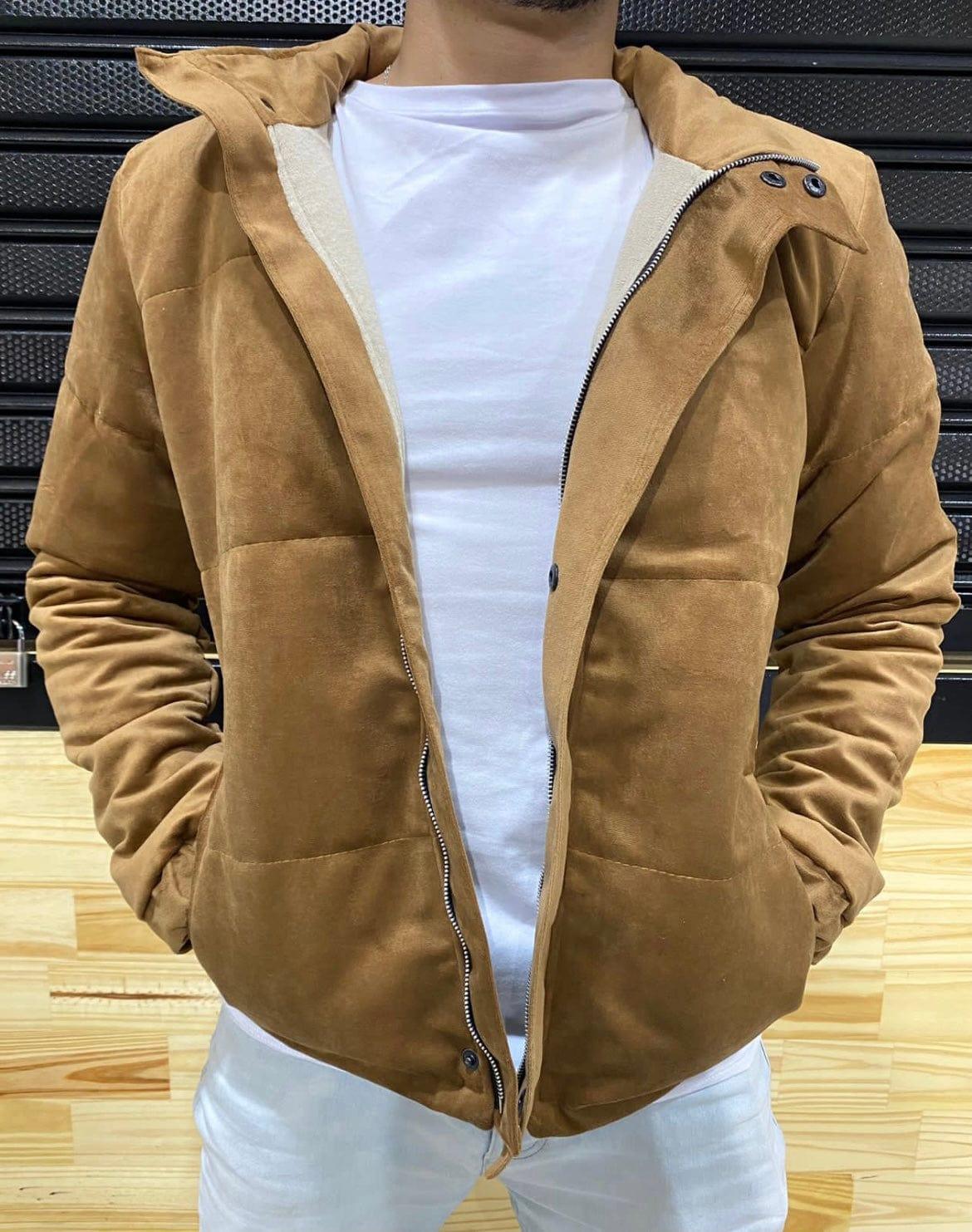 Chaqueta acolchada puff hombre color ocre bomber