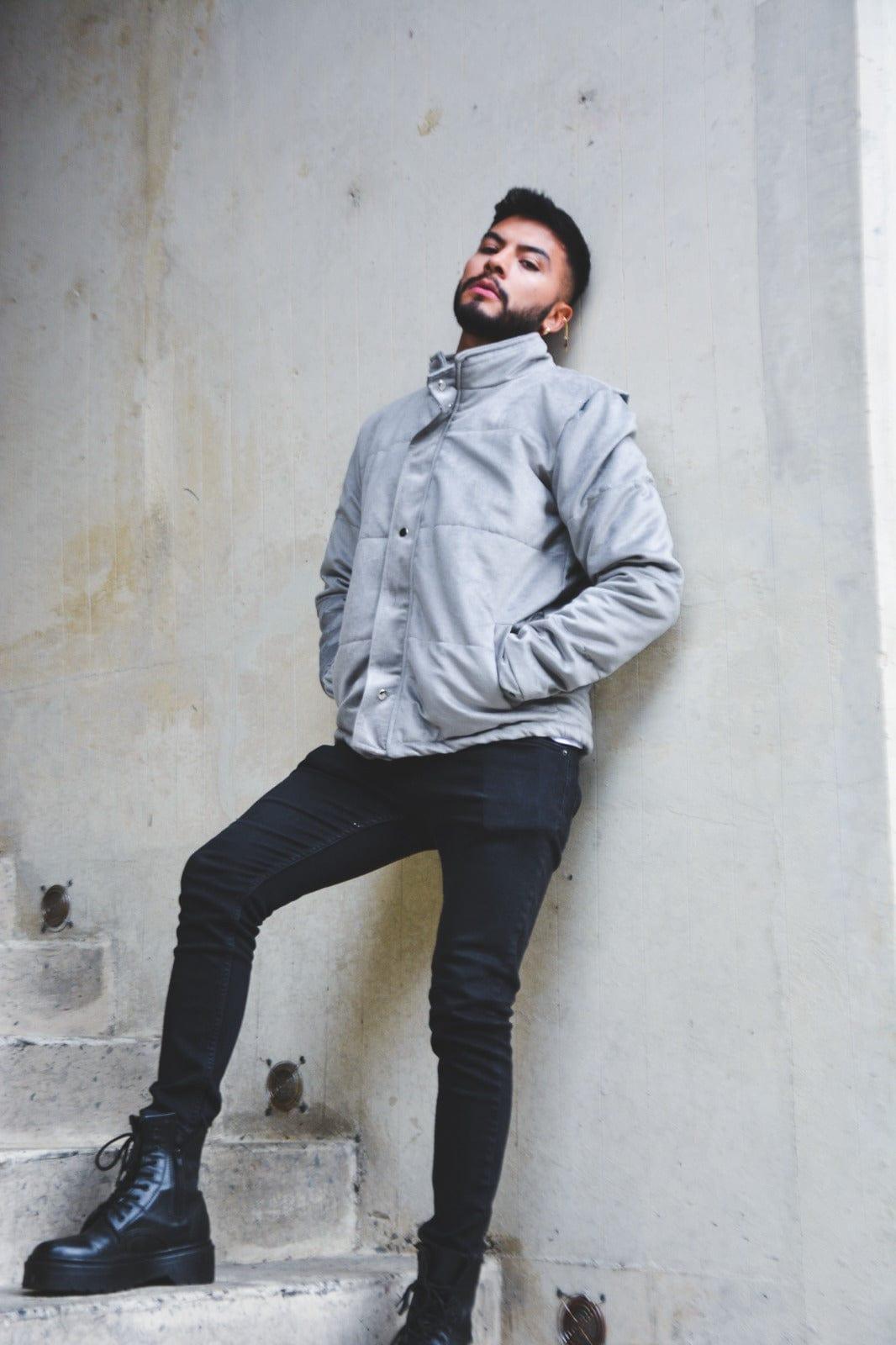 Chaqueta acolchada puff hombre color ocre bomber