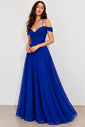 Vestido de Fiesta Largo Azul Rey  Corte A Elegante| August