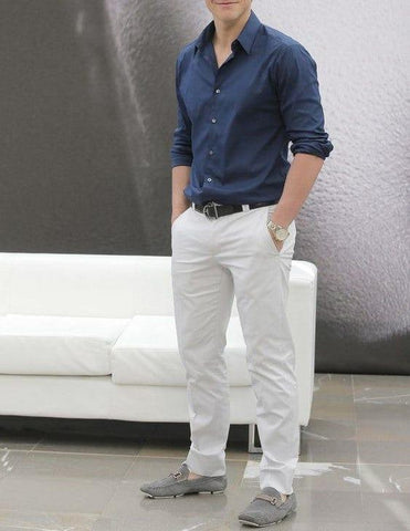 Pantalón Drill Color Blanco Hombre