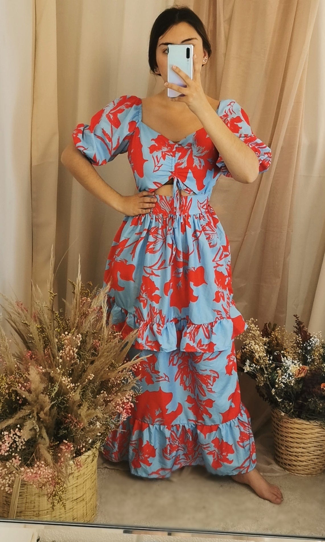 Vestido Largo Florencia Azul – AUGUST